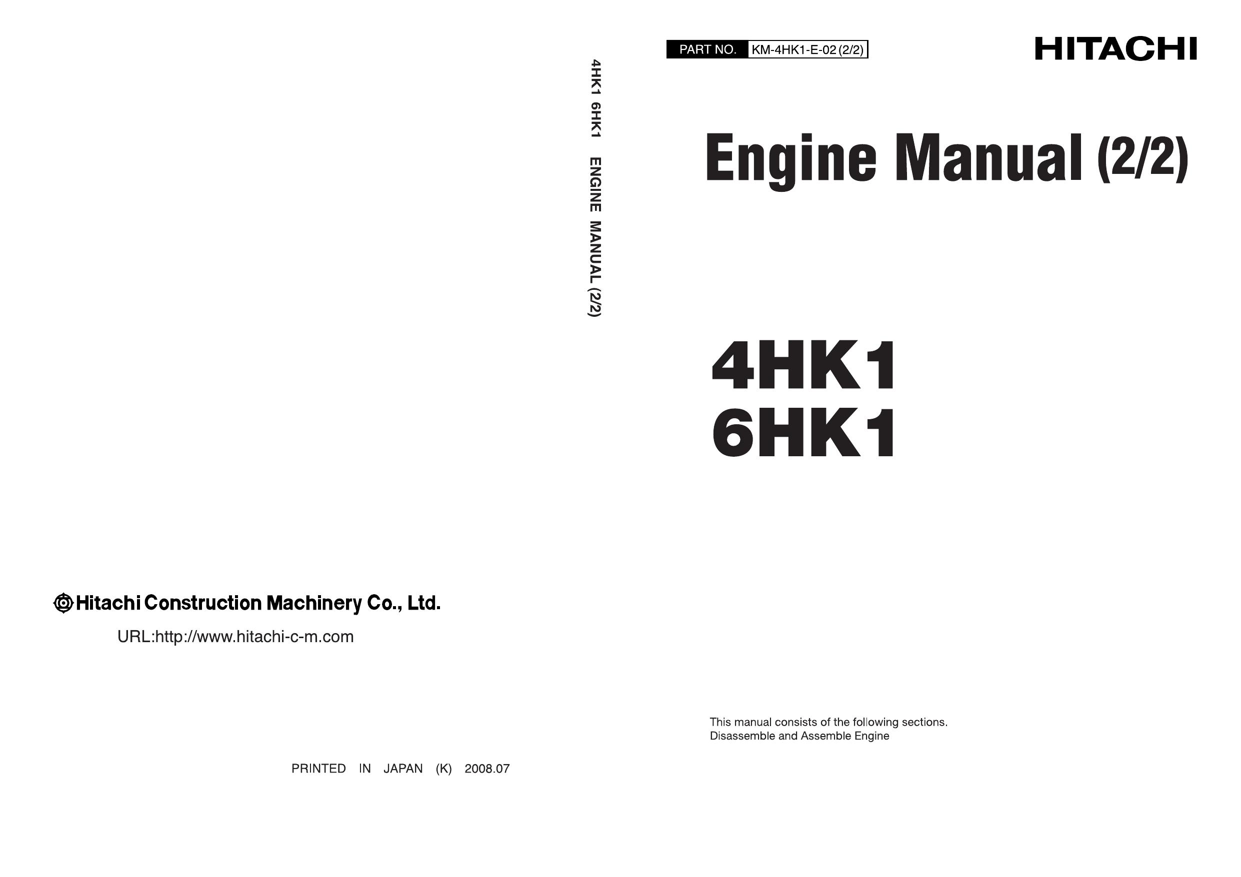 HITACHI ENGINE MANUAL 4HK1 6HK1 2-2